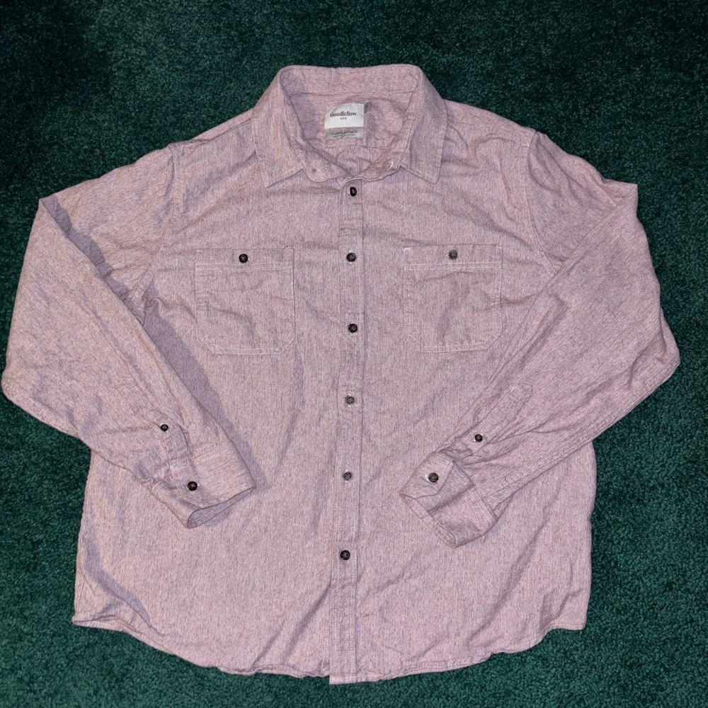 Men’s Goodfellow & Co Maroon Textured Long Sleeve Shirt Size XL